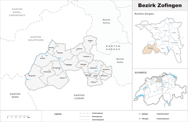 Zofingen (distret) - Localizazion