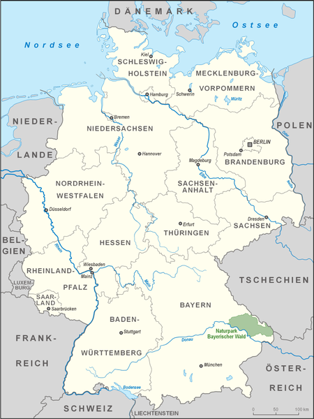 Karte Naturpark Bayerischer Wald