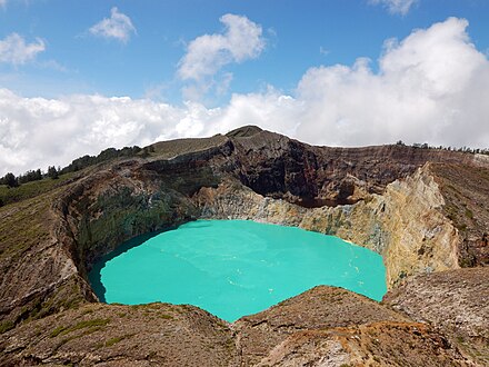 The extraordinary coloured crater lakes at Mount Kelimutu
