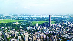 Kolkata's Skyline with river Hooghly. Kolkata Skyline pic.jpg