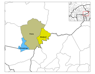 Location of the 3 departments (or communes) in Kompienga Province. Kompienga department.png