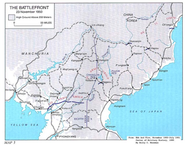 Korean front line 23 November 1950
