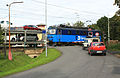 Čeština: Přejezd trati Lysá nad Labem – Nymburk v Kostomlatech nad Labem English: Level crossing in Kostomlaty nad Labem, Czech Republic