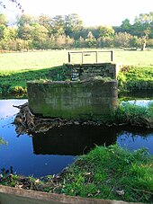 The dismantled bridge at Lainshaw after the drowning in 2007.