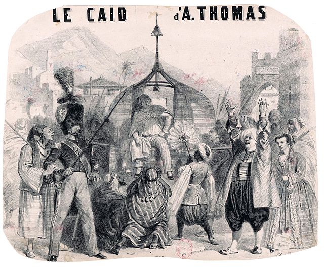 Description de l'image Le caïd d'Ambroise Thomas, estampe, Charles Bour, lith Magnier – Gallica 2011 (adjusted).jpg.