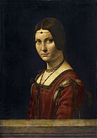 Леанарда да Вінчы. Прыгожая Фераньера. 1490—1496. Парыж, Луўр