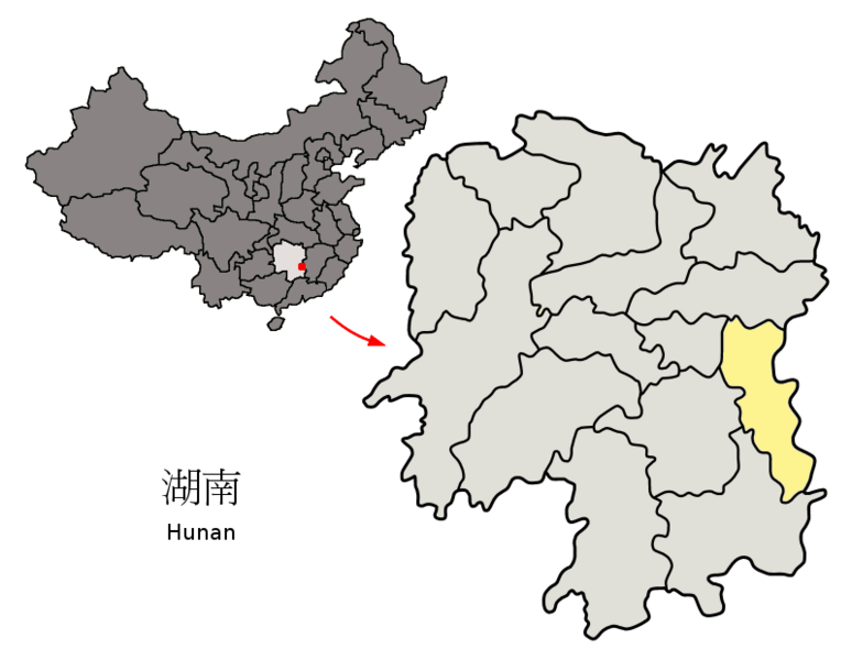 File:Location of Zhuzhou Prefecture within Hunan (China).png