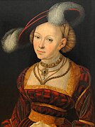 Dama con sombreru de plumes, de Lucas Cranach el Viejo.