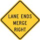 Lane ends merge right