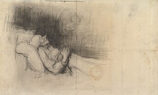 Man Dreaming (1825-79), lithographic crayon. 20 x 29.7cm. Metropolitan Museum of Art, New York.