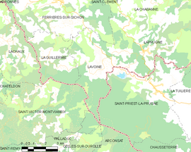 Mapa obce Lavoine