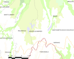 Poziția localității Lacapelle-Barrès