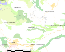 Mapa obce Virargues