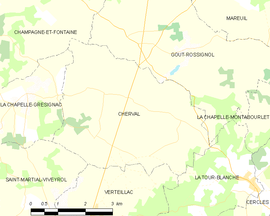 Mapa obce Cherval