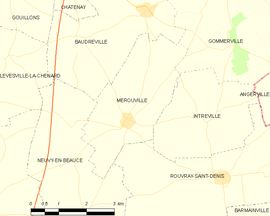 Mapa obce Mérouville