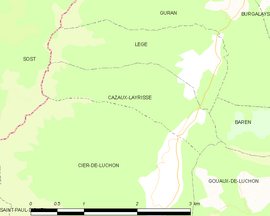Mapa obce Cazaux-Layrisse