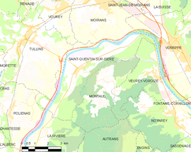 Mapa obce Saint-Quentin-sur-Isère