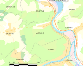 Mapa obce Marbache