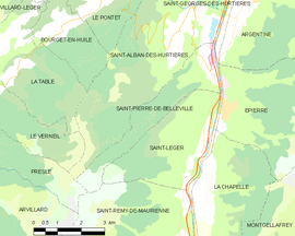 Mapa obce Saint-Pierre-de-Belleville