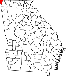 Harta e Dade County në Georgia