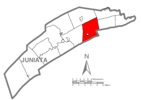 Placering af Delaware Township