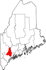 State map highlighting Androscoggin County