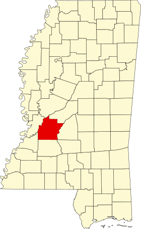 Placering af Hinds County