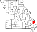 開普吉拉多縣在密蘇里州的位置