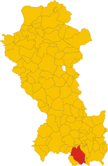 Map of comune of Viggianello (province of Potenza, region Basilicata, Italy).svg