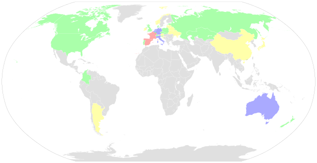 A map of the world showing the number of riders per nation participated in the race.