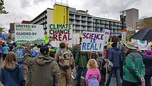 Protesters carrying signs, including one made by The Nature Conservancy. March for Science, PDX, 2017 - 02.jpg