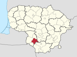 Location of Marijampolė municipality within Lithuania
