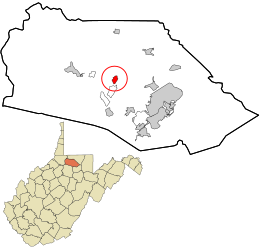 Location of Farmington in Marion County, West Virginia