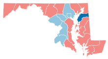 County Flips:
Democratic
Hold
Gain from Republican
Republican
Hold Maryland County Flips 2008.svg