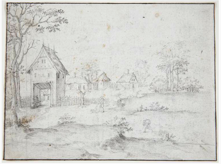 File:Master of the Small Landscapes - A village gate, Two studies for a landscape.tiff