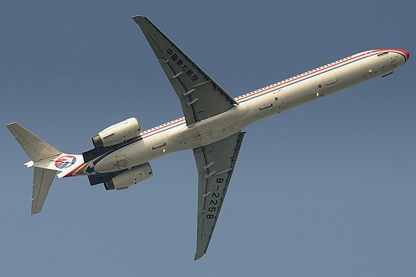 China Eastern MD-90-30 showing a bottom view