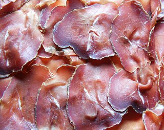 <i>Motsetta</i> Lean cold cut originating from the Aosta Valley, Italy