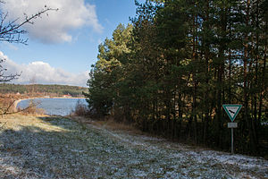 The Grafenmühle nature reserve on the Großer Brombachsee