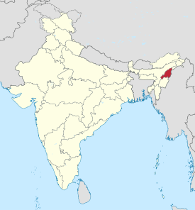 Nagaland v Indii (nárokované a sporné šrafované).svg