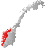 Vestlandets plassering i Noreg