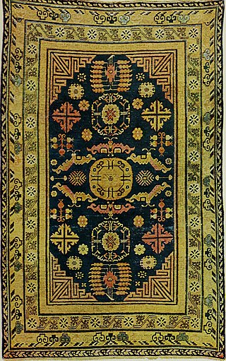 <i>Gul</i> (design) Medallion-like motif, often octagonal, typical of carpets from Central and West Asia