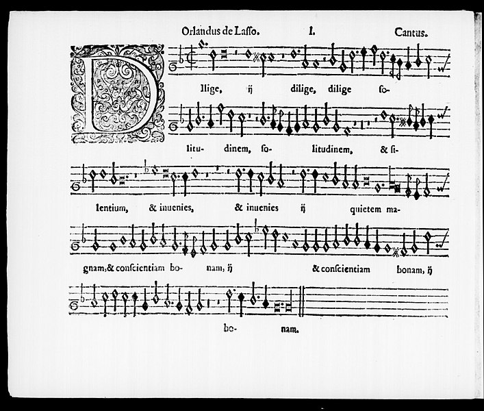 File:Orlando di Lasso - Dilige, solitudinem. Cantus (Harmoniae miscellae, 1583).jpg