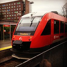 The O-Train (Trillium Line) at Carleton University Otrain ottawa alstom coradia lint.jpg