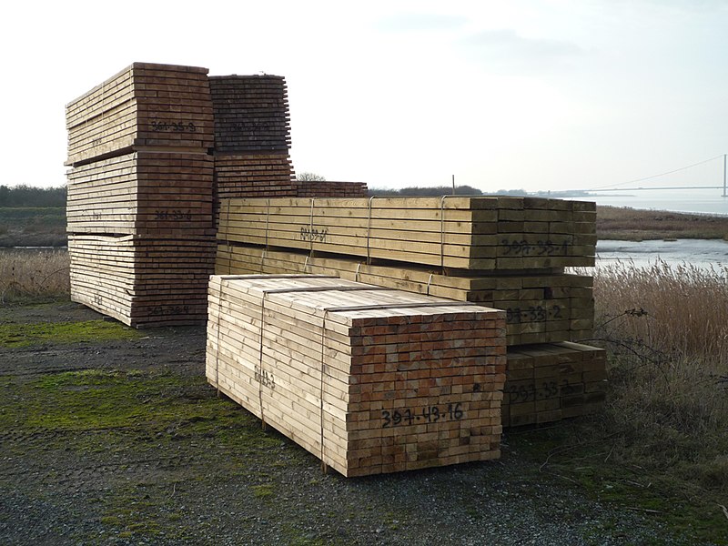 File:Packaged Timber Stack at Old Ferry Wharf - geograph.org.uk - 1824805.jpg