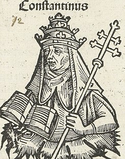 Paus Constantijn I Constantinus (titel op object) Liber Chronicarum (seriettel, RP-P-2016-49-62-8).jpg