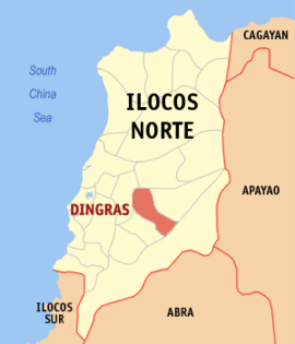 Dingras na Ilocos Norte Coordenadas : 18°6'13"N, 120°41'51"E