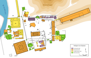 Plattegrond van het heiligdom van Olympia