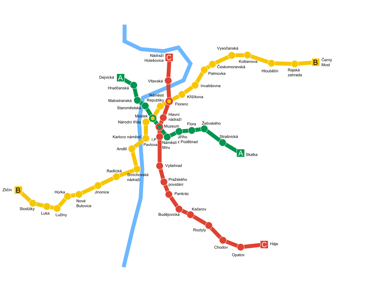 Metro map prague Prague Subway