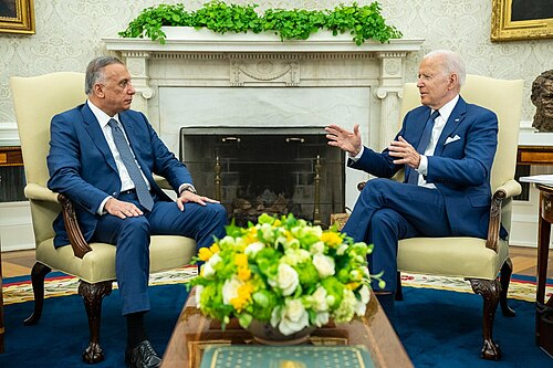 President Joe Biden and Prime Minister Mustafa Al-Kadhimi.jpg
