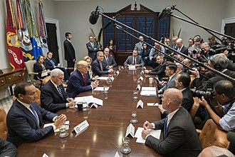 President Trump and Airline CEOs discuss COVID-19's impact on the travel industry on March 4, 2020. President Trump and the Vice President meet with Airline CEOs about the Coronavirus (49618513938).jpg